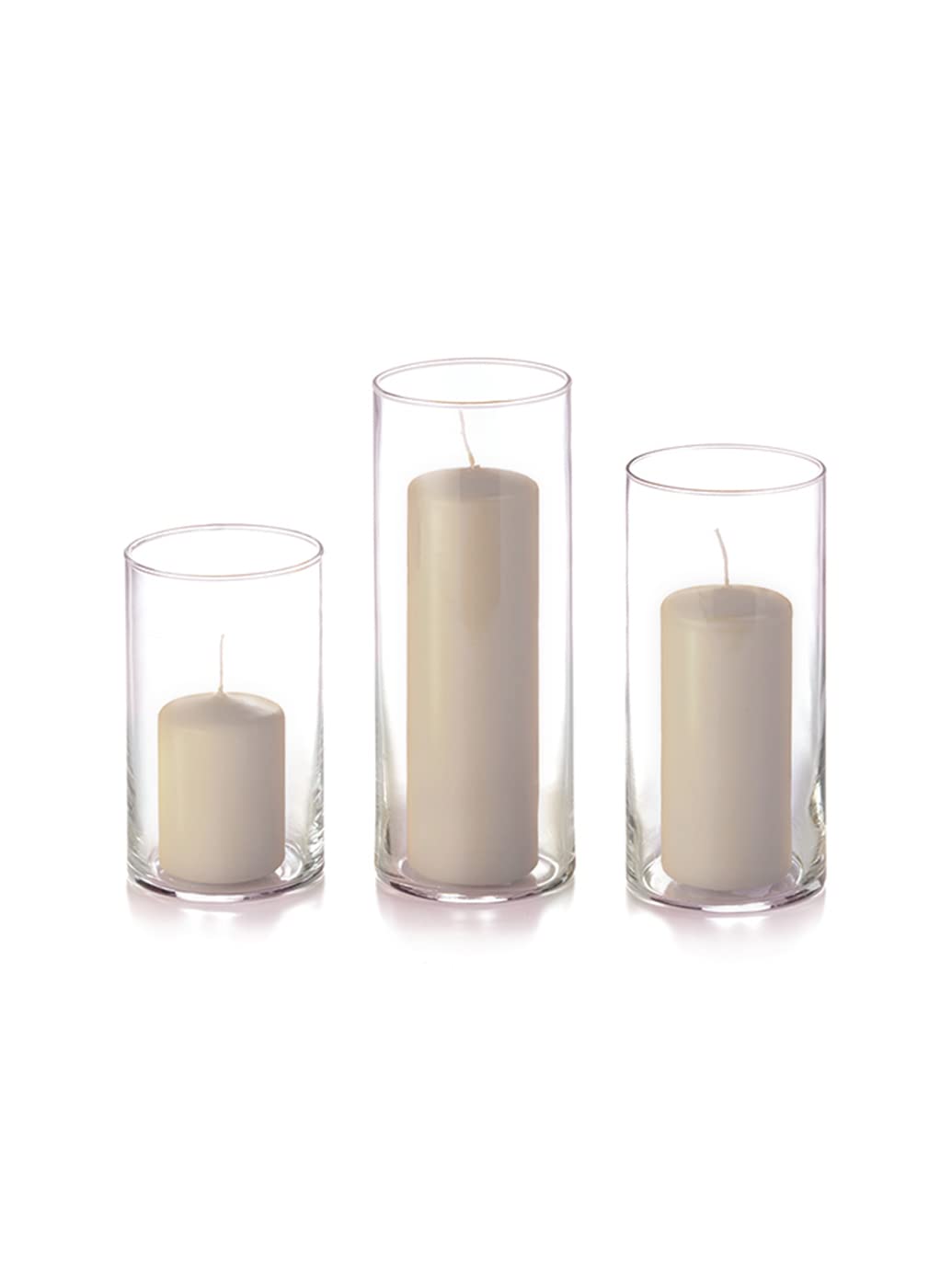 Yummi Set of 12 Slim Pillars and Cylinder Vases - Sandstone