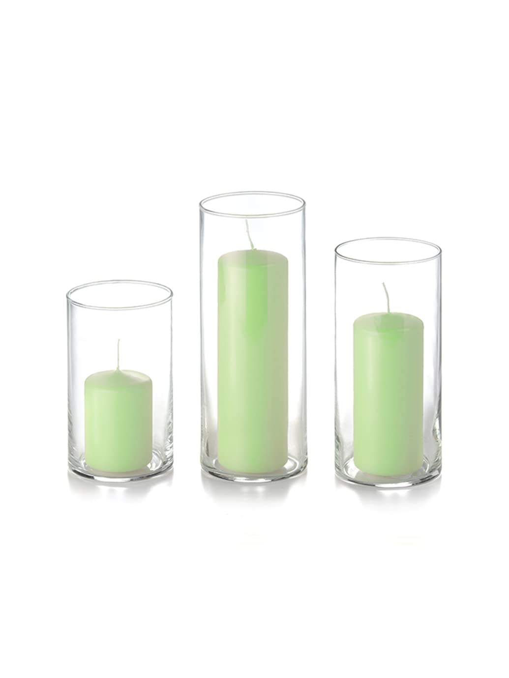 yummi Set of 12 Slim Pillars and Cylinder Vases - Mint
