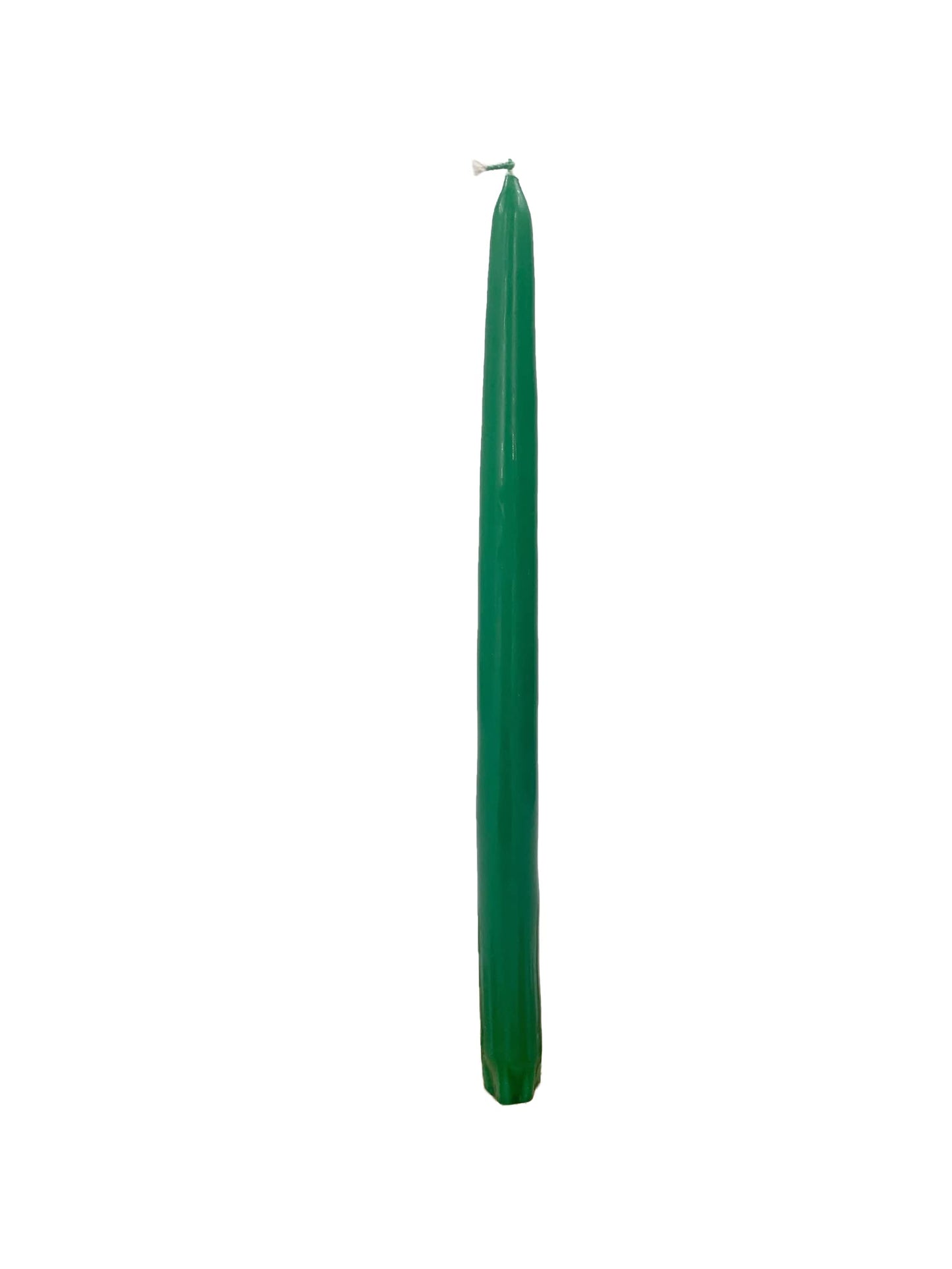D'light Online Elegant 10" Unscented Holiday Green Taper Candles Premium Quality Candles Hand-Dipped, Dripless Tapered Candles and Smokeless - Set of 12 Individually Wrapped (10 Inch, Holiday Green)