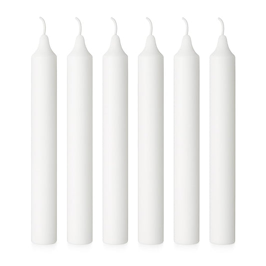 HEALING ATLAS 6 Inch Taper Candles, 6-Pack – White Dripless Unscented Dinner Candles for Weddings, Holidays, Parties & Home Décor White 6 Pack
