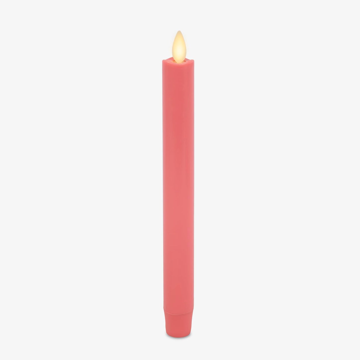 Luminara Flameless Candle Taper (1" x 9.5") Melted Top Real Wax Unscented Remote Ready Timer (Sweet Pink)