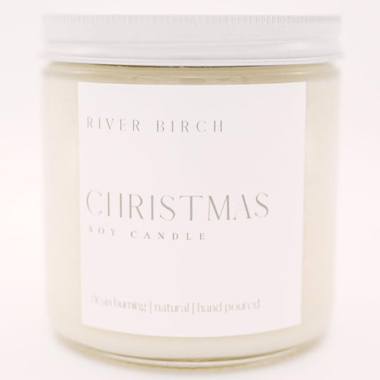 River Birch Candles Christmas Scented Candle | Premium, All-Natural, Non-Toxic, Soy Candles | 16oz 90 Hr Burn Time | Cozy Relaxing Gifts for Home