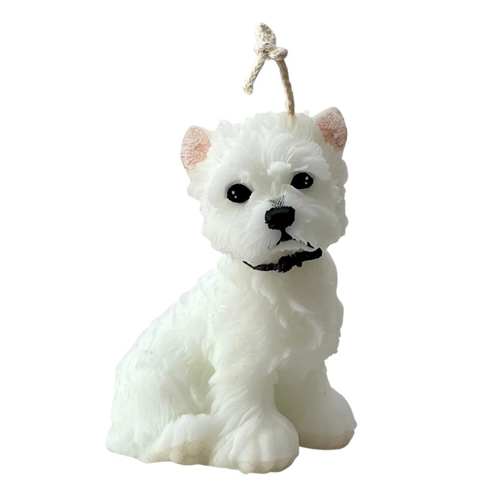 Ymar - Decorative and Aromatic Lavender Scented Candle in the Shape of a West Highland White Terrier Dog, Ideal for a Gift and to Decorate Your Home (Small)