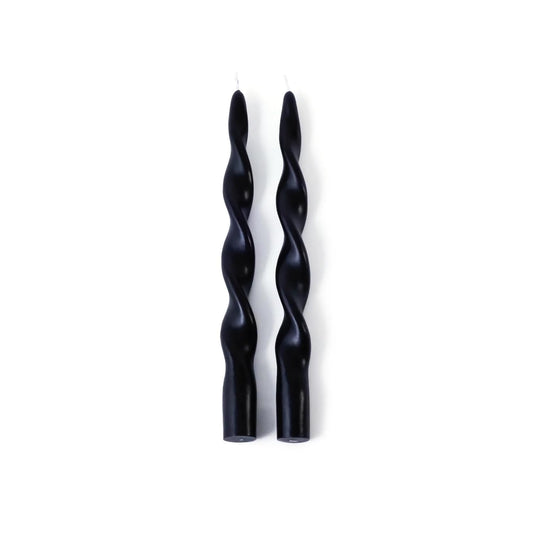 Zodax Lumière Twist Formal Candles 10" Set of 6 (Black)