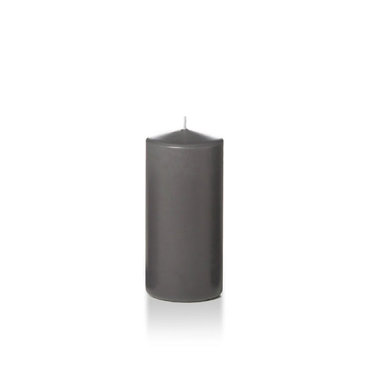 yummi Case of 12 3" x 6" Gray Round Pillar Candles