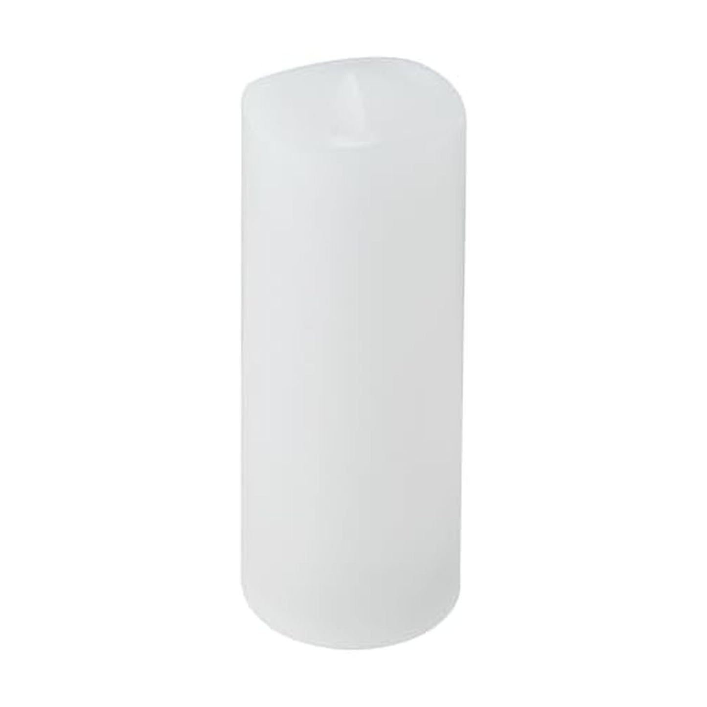 Mikasa LED Wax Pillar Candle, 3 x 8 Inch White Flameless Candle with Dancing Flame Effect, 5-Hour Timer, Battery Operated Real Wax Pillar for Home Decor and Table Decor