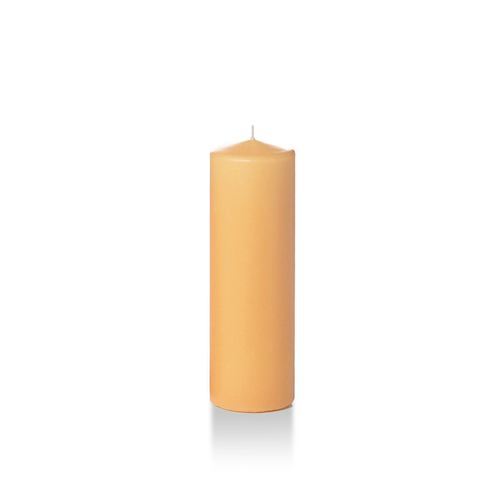 yummi 2.25" x 7" Caramel Slim Round Pillar Candles - 4 per Pack