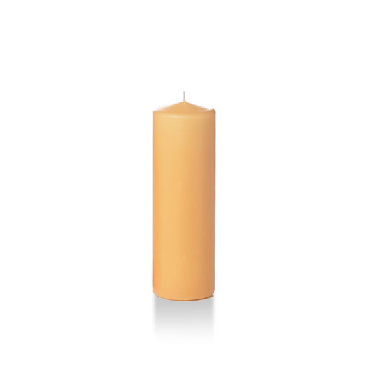 yummi 2.25" x 7" Caramel Slim Round Pillar Candles - 4 per Pack