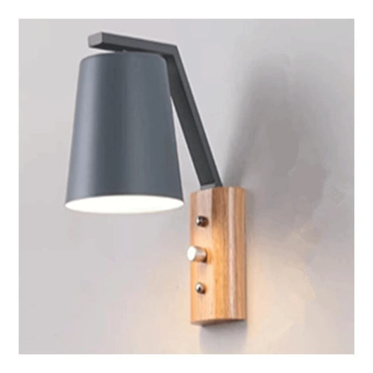 Wall Lighting Fixtures Modern Nordic Coloured Wall Light Solid Wood Base Wall Sconce Rotary Switch Wall Mounted Lighting Fixture for Living Room Aisle Children's Kid's Bedroom Bedside Reading (Color