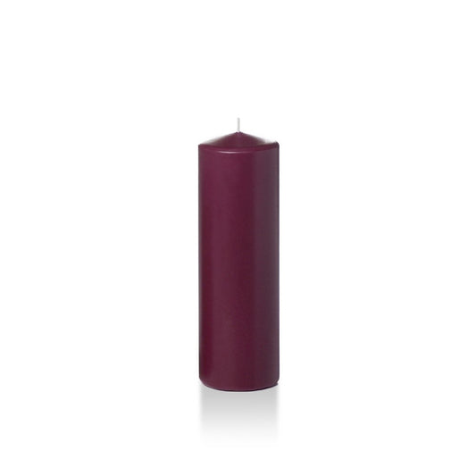 yummi 2.25" x 7" Magenta Slim Round Pillar Candles - 4 per Pack