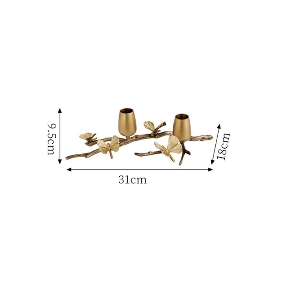 cfycfy987 Candelabra Light Luxury Romantic Brass Candle Holder Retro Decorative Double-Headed Candlestick Ornaments Candle Sticks Holder