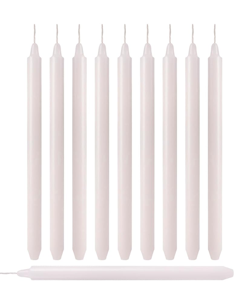 OSHADOW 1/2 Inch Taper Candle Thin 8" Lenght- 1/2 Inch Diameter - Skinny Taper Candles - Skinny Candlesticks - White Candlesticks - Thin Candlestick 1/2 - Candle Sticks White Candles