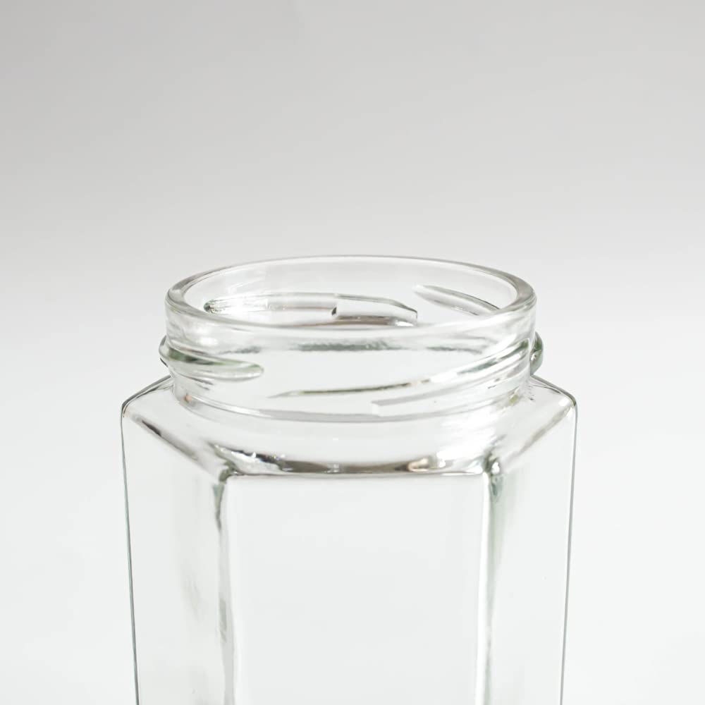 GPK4ALL 190ml 6oz Hexagon Glass Jars, Pack of 24 Sets With Silver Lids for Jam, Honey, Jelly, Candy, Candle, Wedding Favors, Baby Shower, Spice, Crafts, Party Favors, Samples