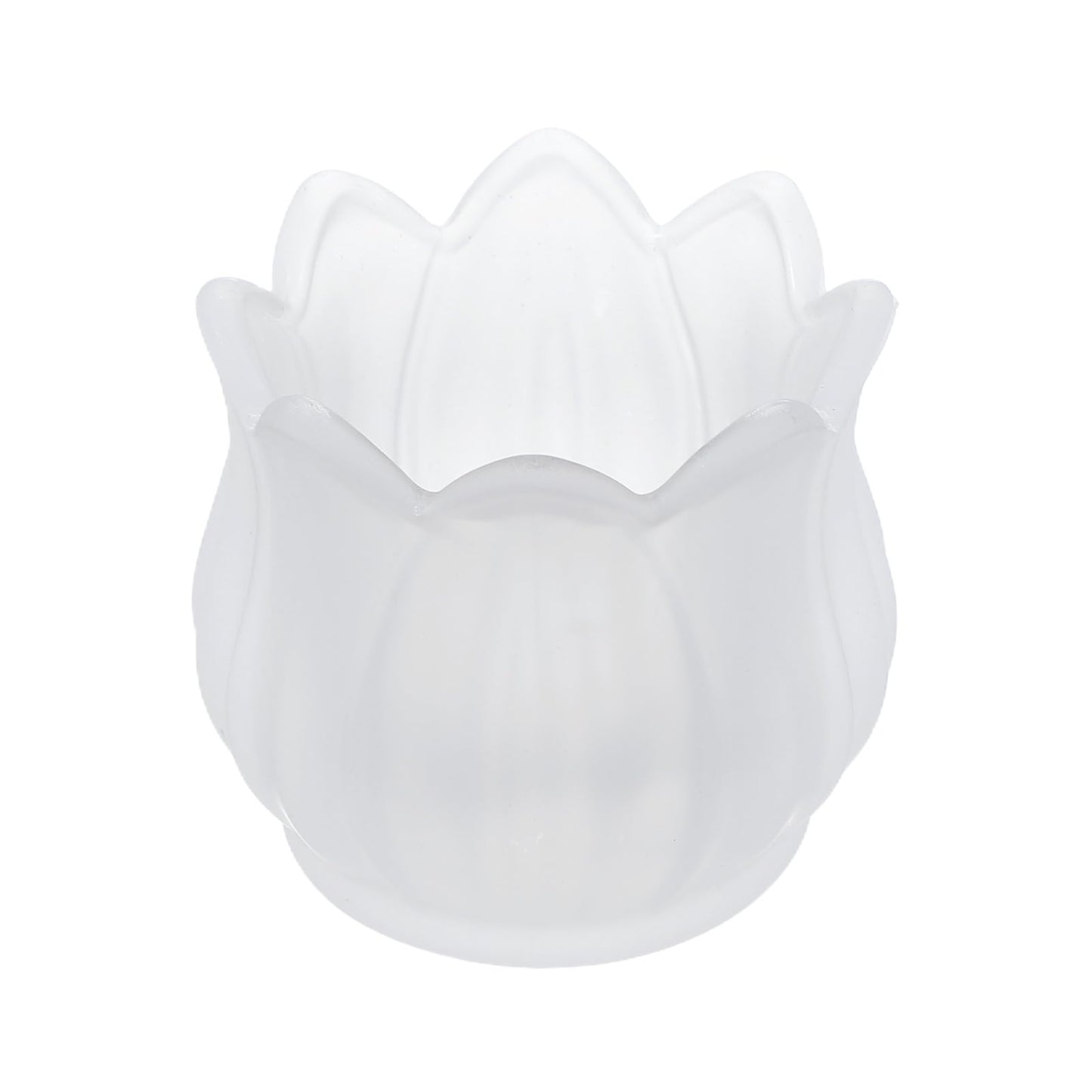 uxcell Glass Tea Light Candle Holder, Tulip Crystal Glass Votive Candle Holder for Desk Table Centerpiece, Wedding, Party, and Home Decor(White)