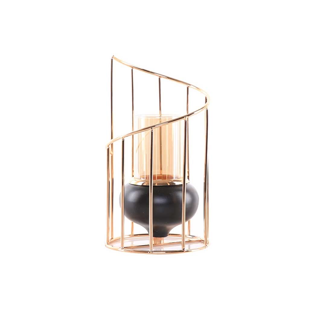 Candlestick Holders Gold Metal Candle Holder European Geometric Candlestick Romantic Candle Cup Living Room Home Decoration Wedding Centerpiece Decorative Candle Holders (Size : A)
