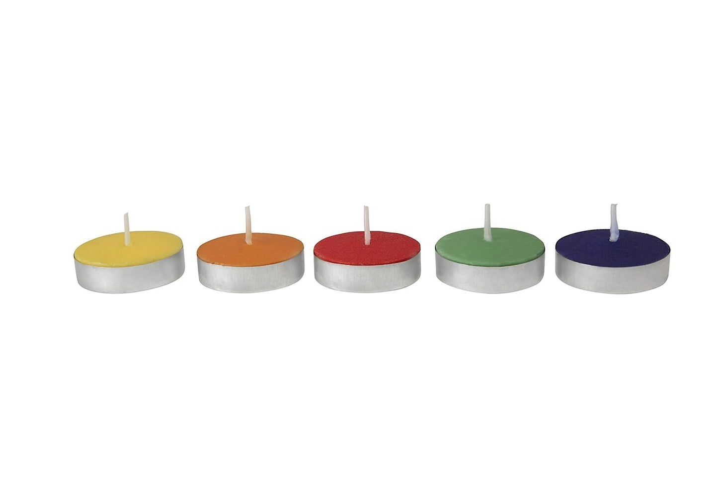 Smokeless Multicoloured Unscented Candles, 3-Hour Burn Time, Set of 50