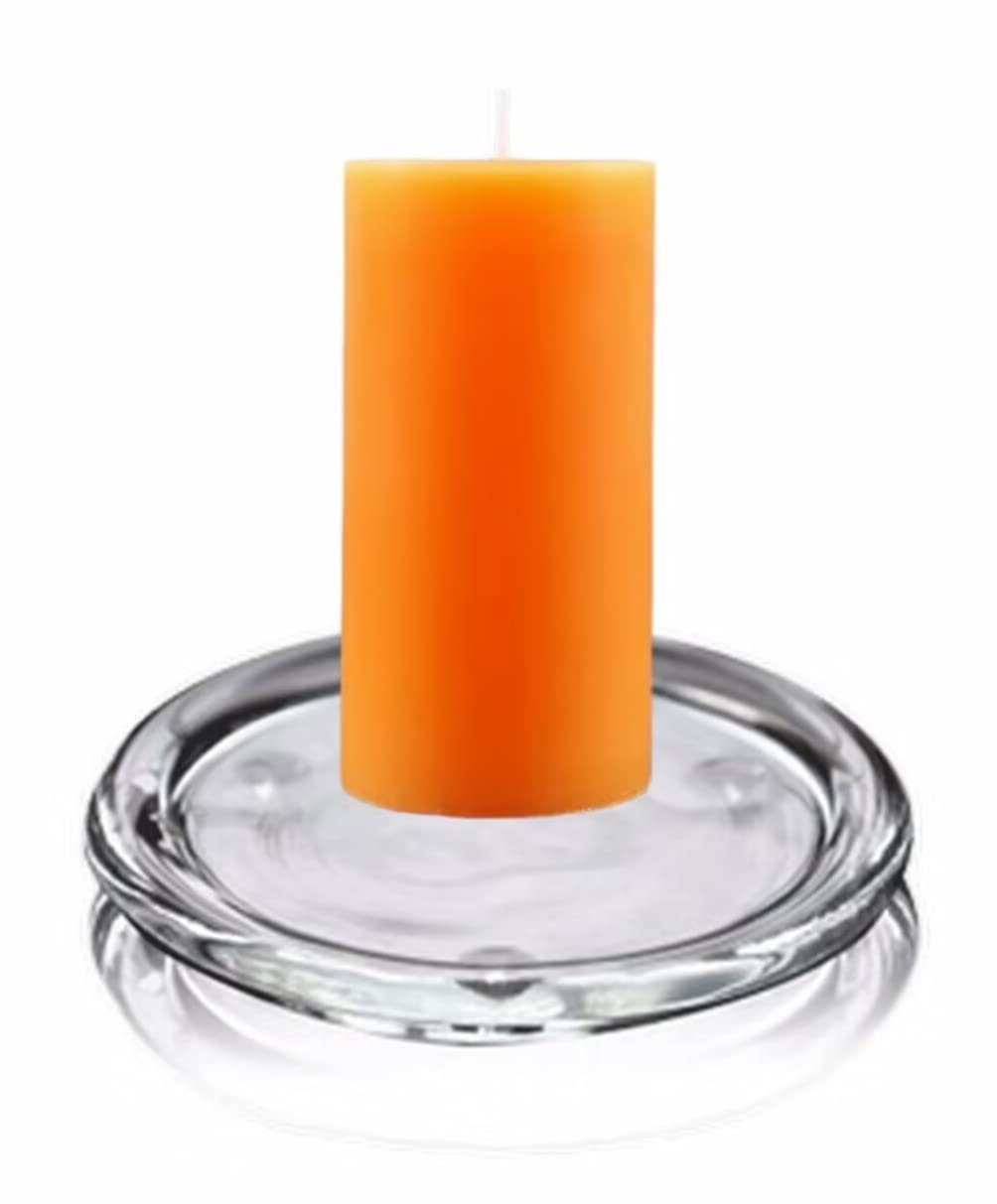 Cumuiu 4 Pack Glass Candle Holder 4" Clear Beautiful Transparent Round Candle Plate…