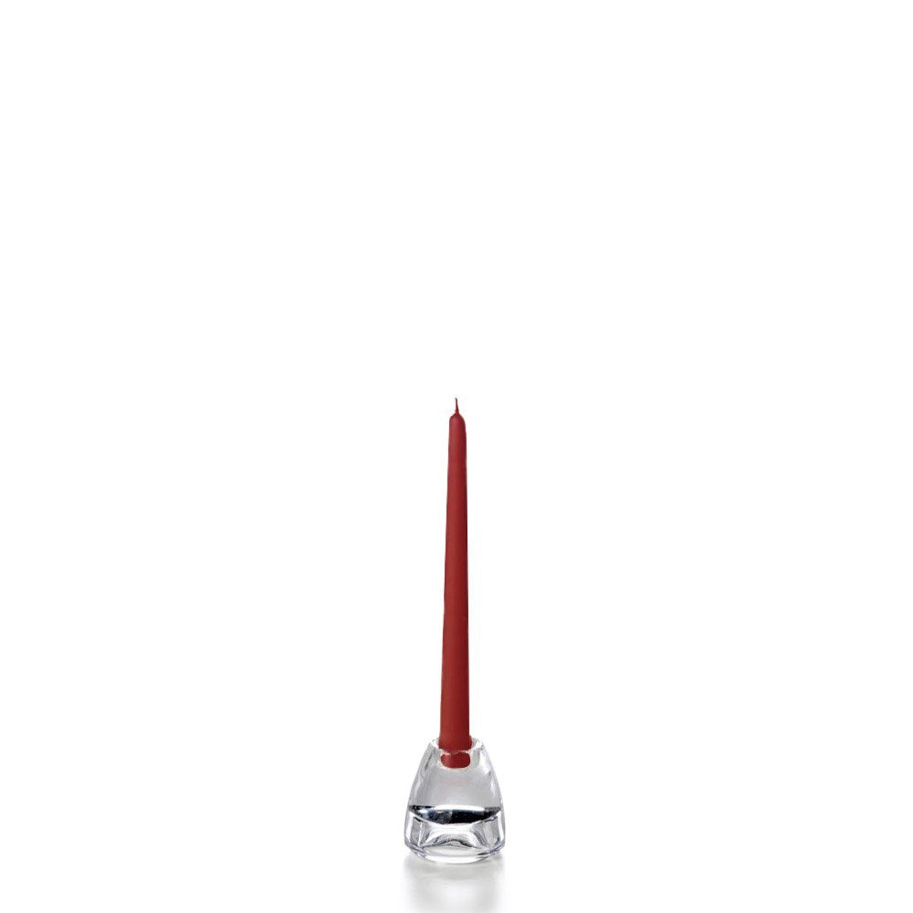 yummi Burgundy Taper Candles -10 inch - 12 per Pack