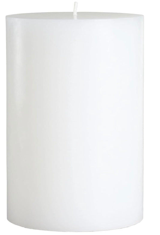 Mister Candle Unscented 4"x6" White Pillar Candle, Solid Color, Cotton Wick, Dripless & Smokeless, Premium Wax Candle for Home Decor, Handmade, 120 Hour Burn Time