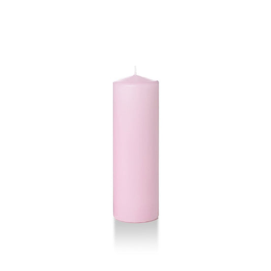 yummi 2.25" x 7" Blush Slim Round Pillar Candles - 4 per Pack