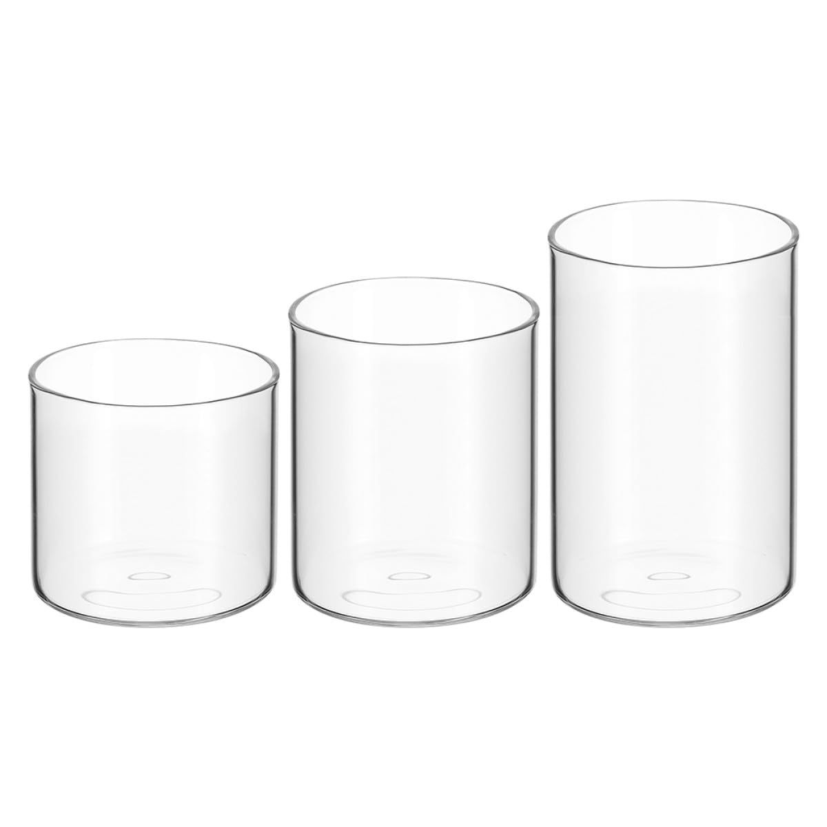 YARNOW 3pcs Small Glass Candle Holders Set Cylinder Aromatherapy Candle Cups for DIY Soy Wax Tealight Jars for Home Decor and Relaxation
