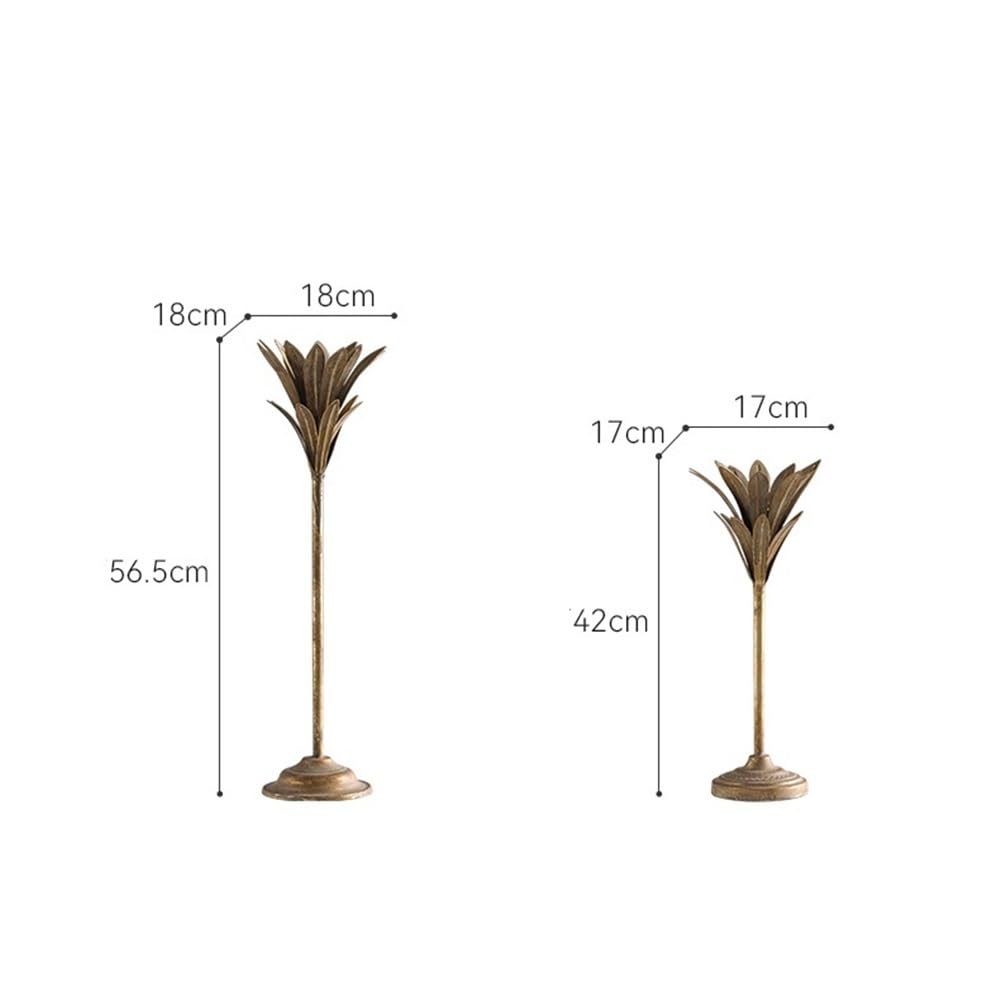 YUHUAWF Candle Holderss Old Retro Wrought Iron Candlestick Restaurant Hotel Tabletop Ornaments Candlelight Dinner Decoration Candle Holder Decorative Candlestick(Small)