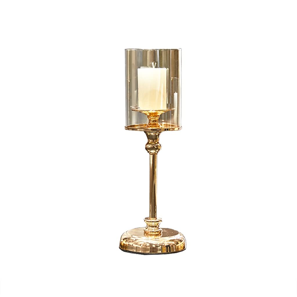 Candlestick Holders European Metal Crystal Candle Lantern Gold Candle Holders Wedding Centerpieces Center Table Candlesticks Parties Home Decor Candle Holders (Color : B)