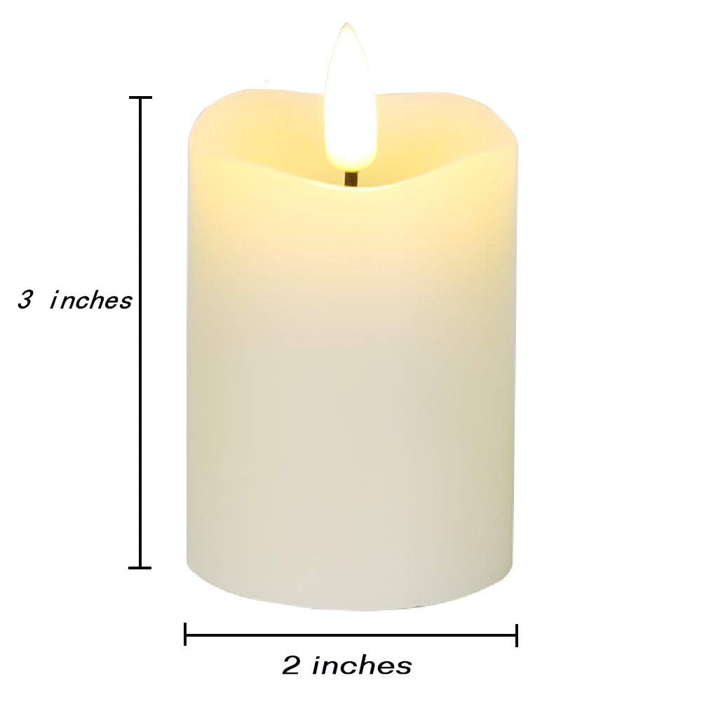 Eywamage Ivory Flameless Votive Candles with Timer Batteries, 2x3 inch Small LED Pillar Candles Flickering Set of 6