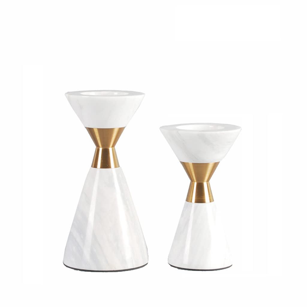 WAOCEO Candlestick Holders Marble Candlestick Living Room Dining Table Accessories Hotel Club Small Candlestick Handicraft Ornaments Candle Holders (Size : A)