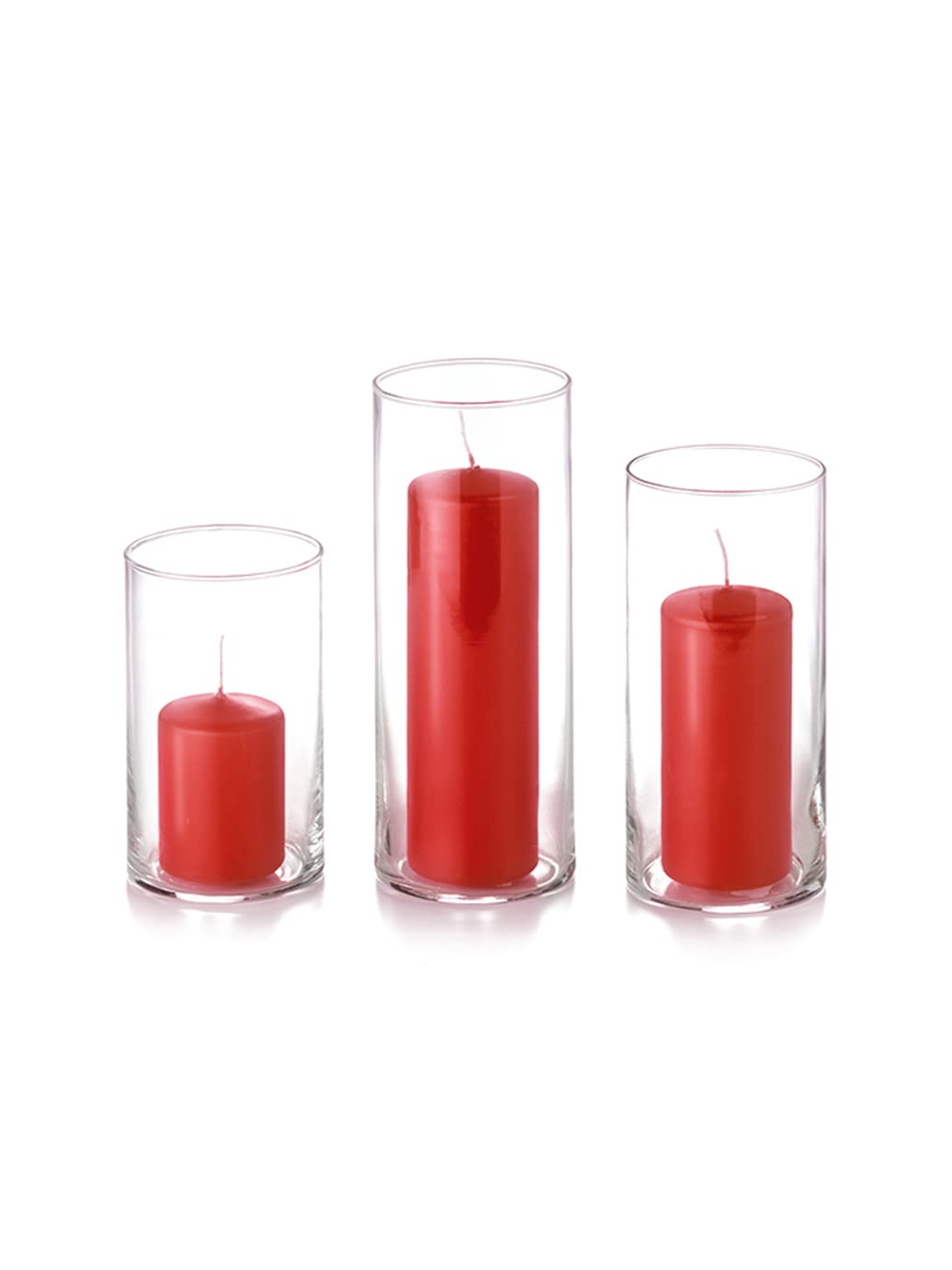 yummi Set of 36 Slim Pillars and Cylinder Vases - Brick