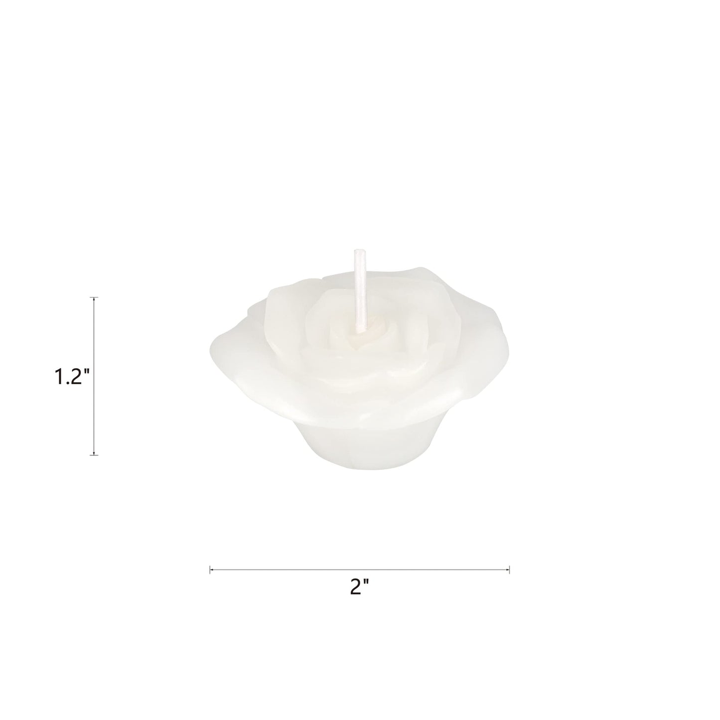 Mega Candles 4 pcs Unscented Rose Petals Flower White Floating Candles, Hand Poured Wax Candle 2 Inch Diameter, Home Décor, Wedding Centerpieces, Holidays, Occasions, Events, Festivities