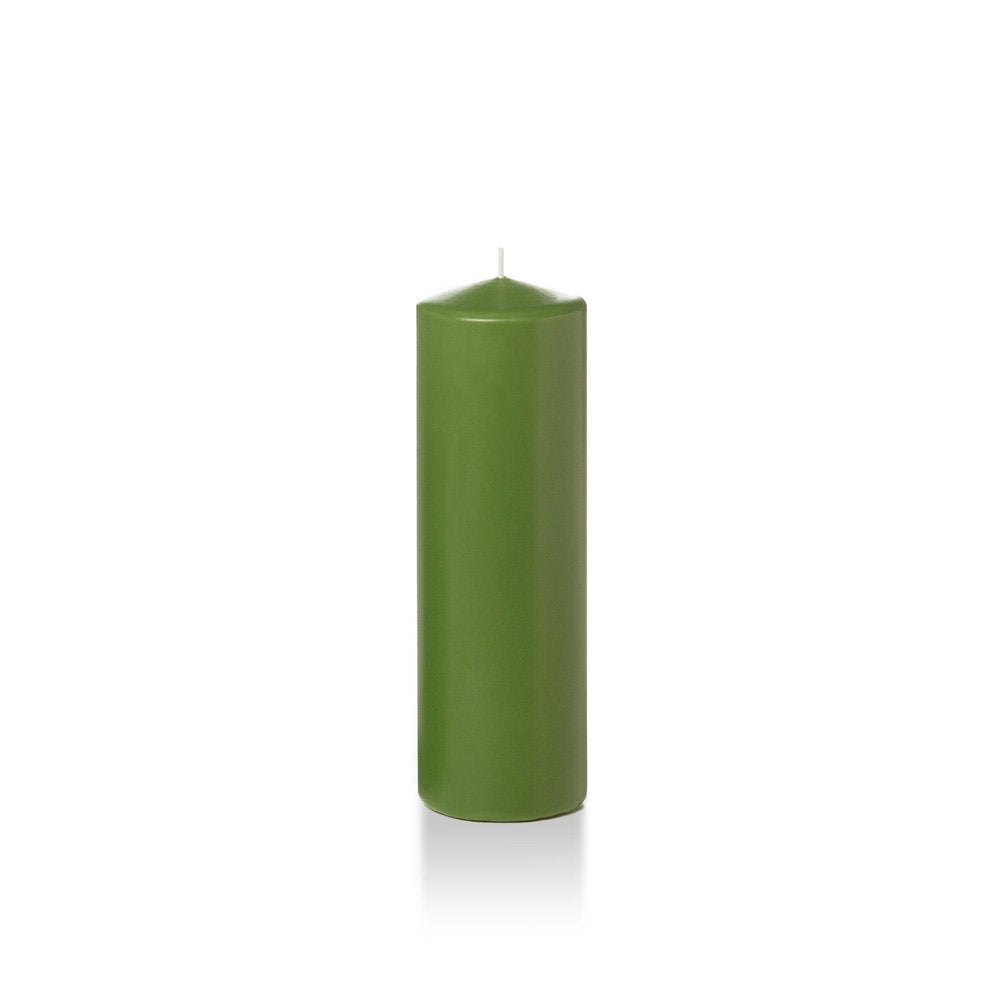 yummi 2.25" x 7" Green Tea Slim Round Pillar Candles - 4 per Pack