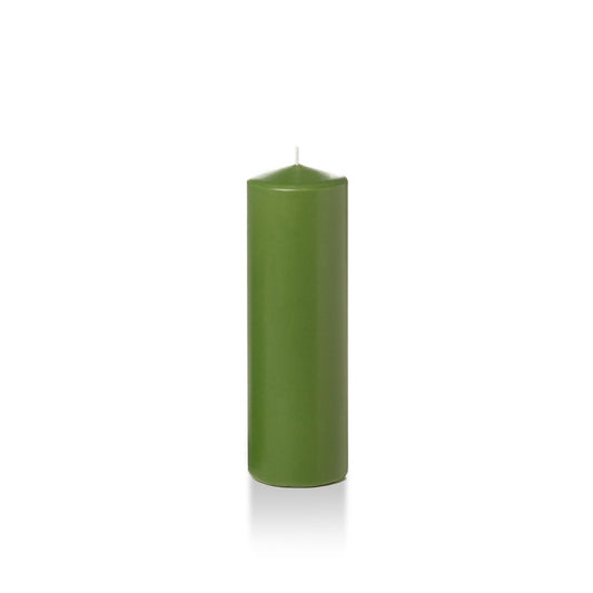 yummi 2.25" x 7" Green Tea Slim Round Pillar Candles - 4 per Pack