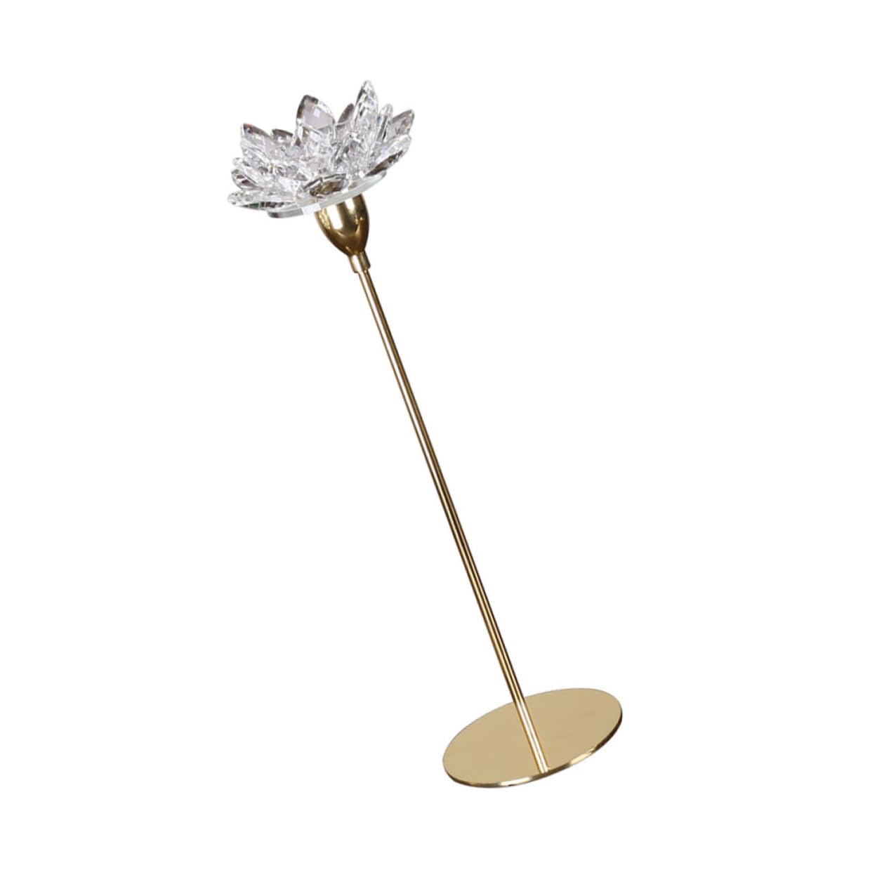 PATKAW Modern Simple Metal Candlestick Small Crystal Lotus Candle Holder Romantic Wedding Decor for Home Table Centerpiece
