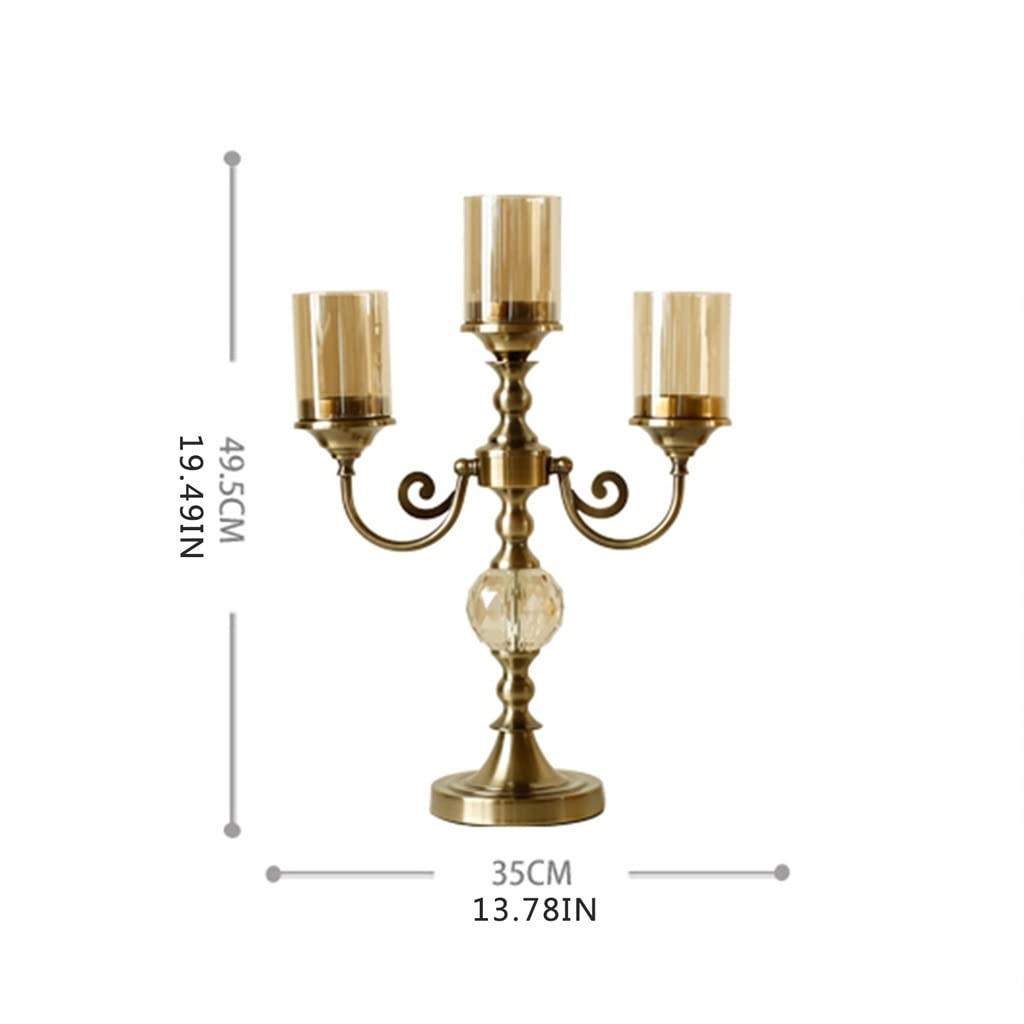 Candlestick Holders Three-Headed Candle Holder Metal Pillar Candlestick for Wedding Party Candlelight Dinner Event Candelabra Table Decoration Ornament Candle Holders