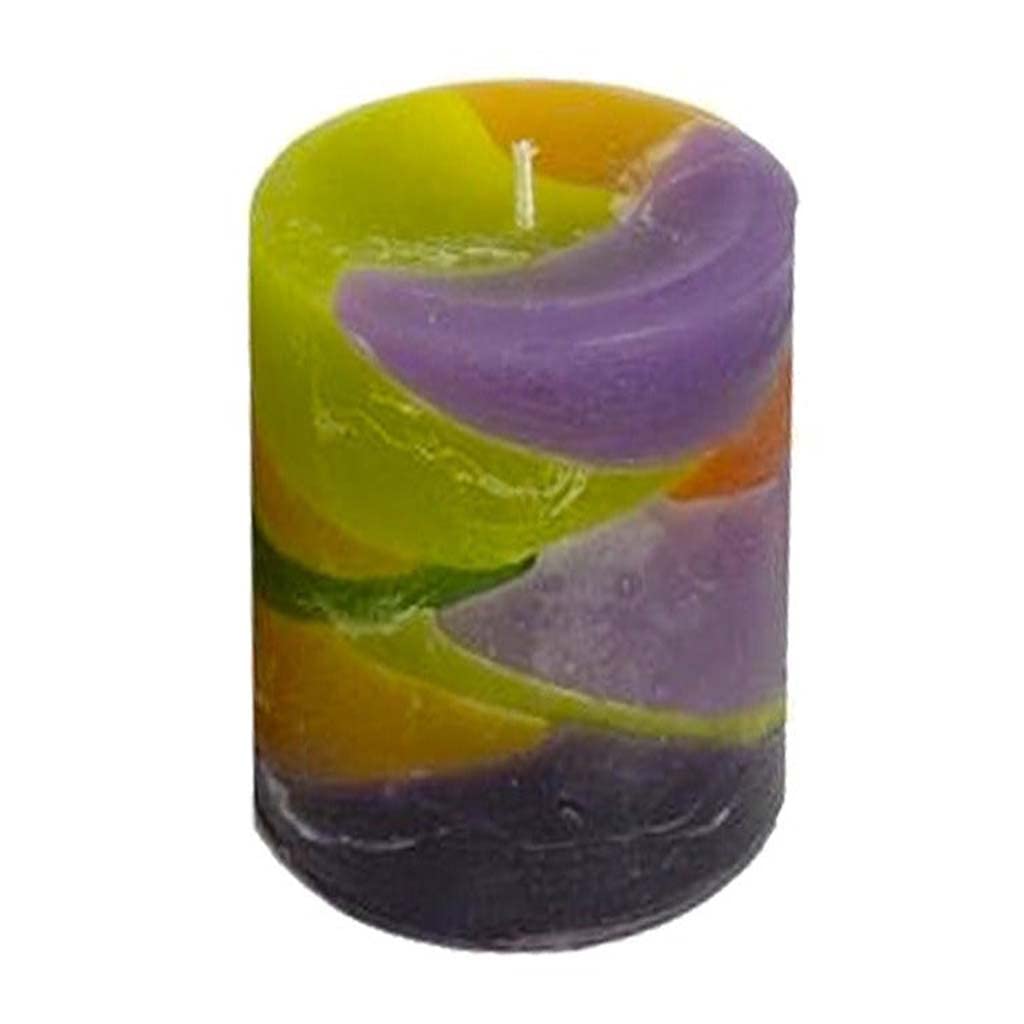 Candlestock Handmade Unscented Layer Pillar Candles (4x4, Sea Glass)