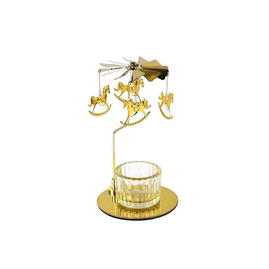 YUHUAWF Candle Holderss Rotating Aromatherapy Candle Holder Light Luxury Metal Glass Candle Holder Decorative Ornaments Decorative Candlestick