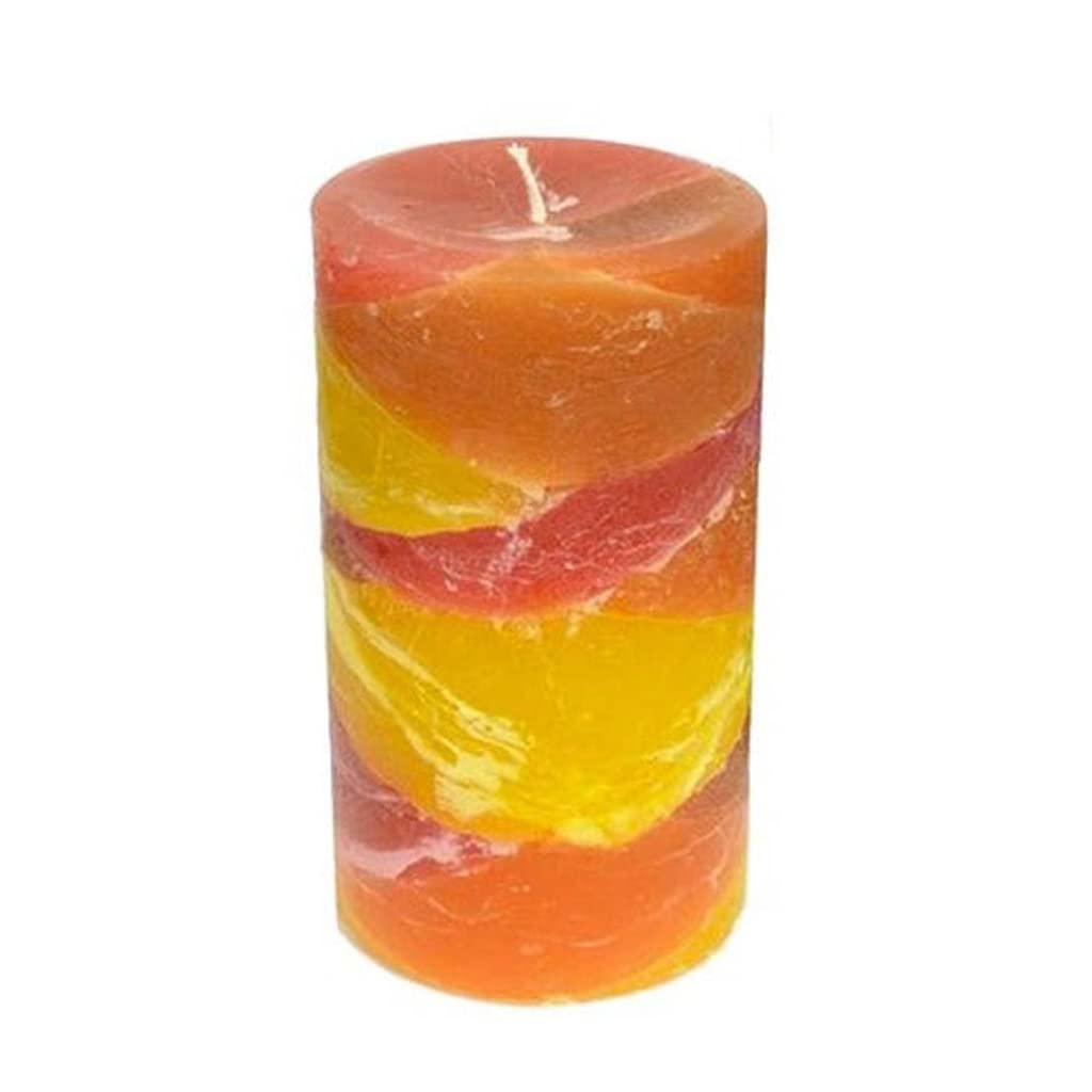 Candlestock Handmade Unscented Layer Pillar Candles (4x4, Sea Glass)
