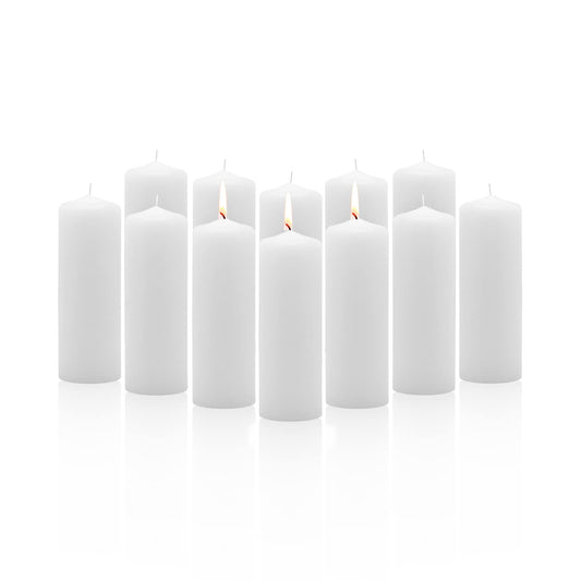 Royal Imports Pillar Candles White Unscented Premium Wax, 40 Hours Burning for Wedding, Spa, Party, Birthday, Holiday, Bath, Home Decor - 2"x6" Inch - Set of 12