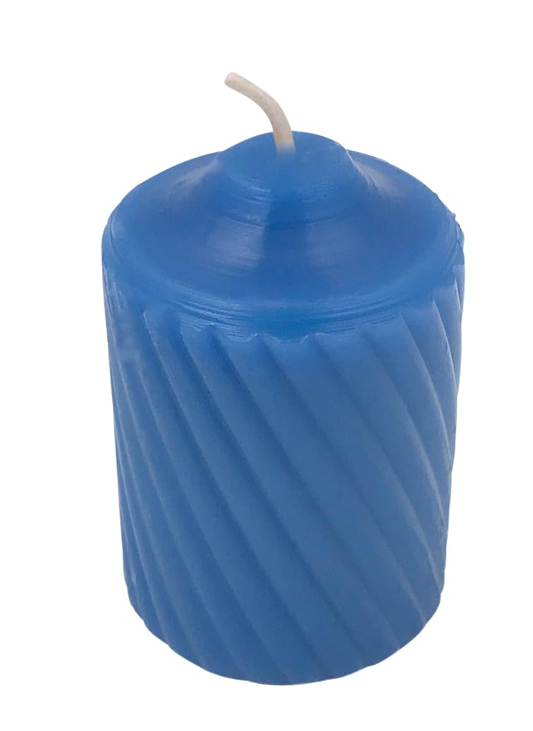 Generic 15 Hour Lightly Scented Votive Candles with a Textured Surface 19 Candles Per Box Made in The USA (Medium Blue/Ocean Mist Scent)