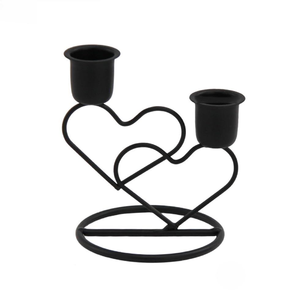 Metal Heart Candlestick Holders for Valentines Decor Taper Candle Holders Table Centerpieces for Romantic Wedding Party Girl's Room Decor