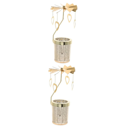 Ciieeo 2pcs Rotating Candle Holder Creative Metal Scented Candle Stand for Dining Table Decor Elegant Design for Candlelight Dinners Easy Assembly and Use