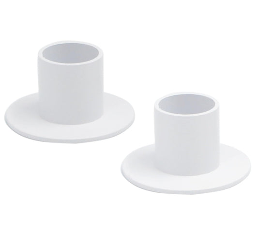 2 Pcs Gold Iron Candle Holder for Taper Candles, Wedding, Dinning, Party Decoration (White)