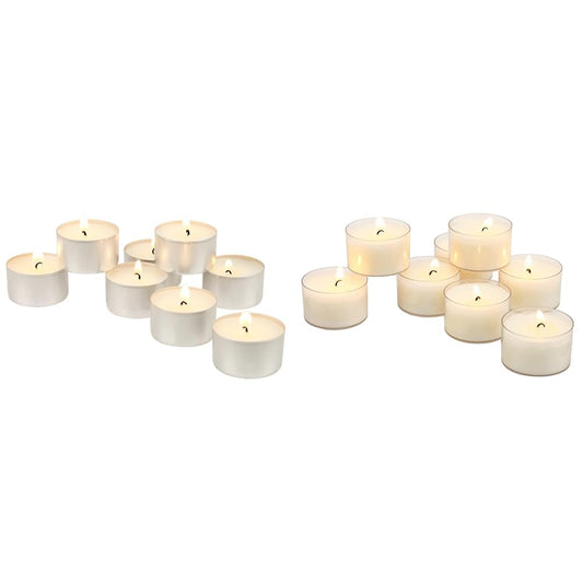 Stonebriar 200 Pack 8 Hour and 192 Pack 6-7 Hour Unscented Extended Burn Time Tea Light Candles