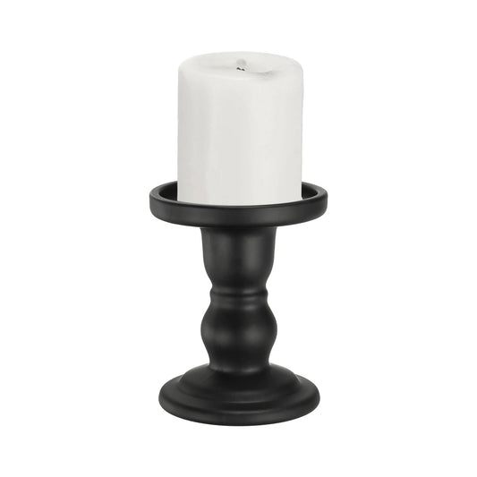 uxcell 11 cm Glass Candle Holder for Taper/Column Candles, Candle Holders Tealight Stand Candlestick for Tealight Wedding Table Centerpiece Home Decor, Matte Black