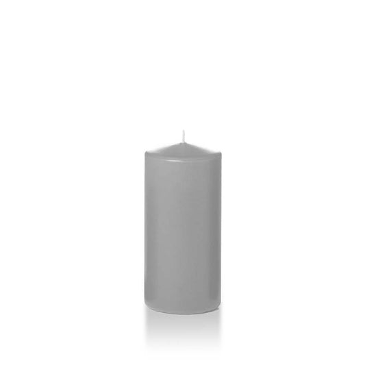 yummi Case of 12 3" x 6" Light Gray Round Pillar Candles