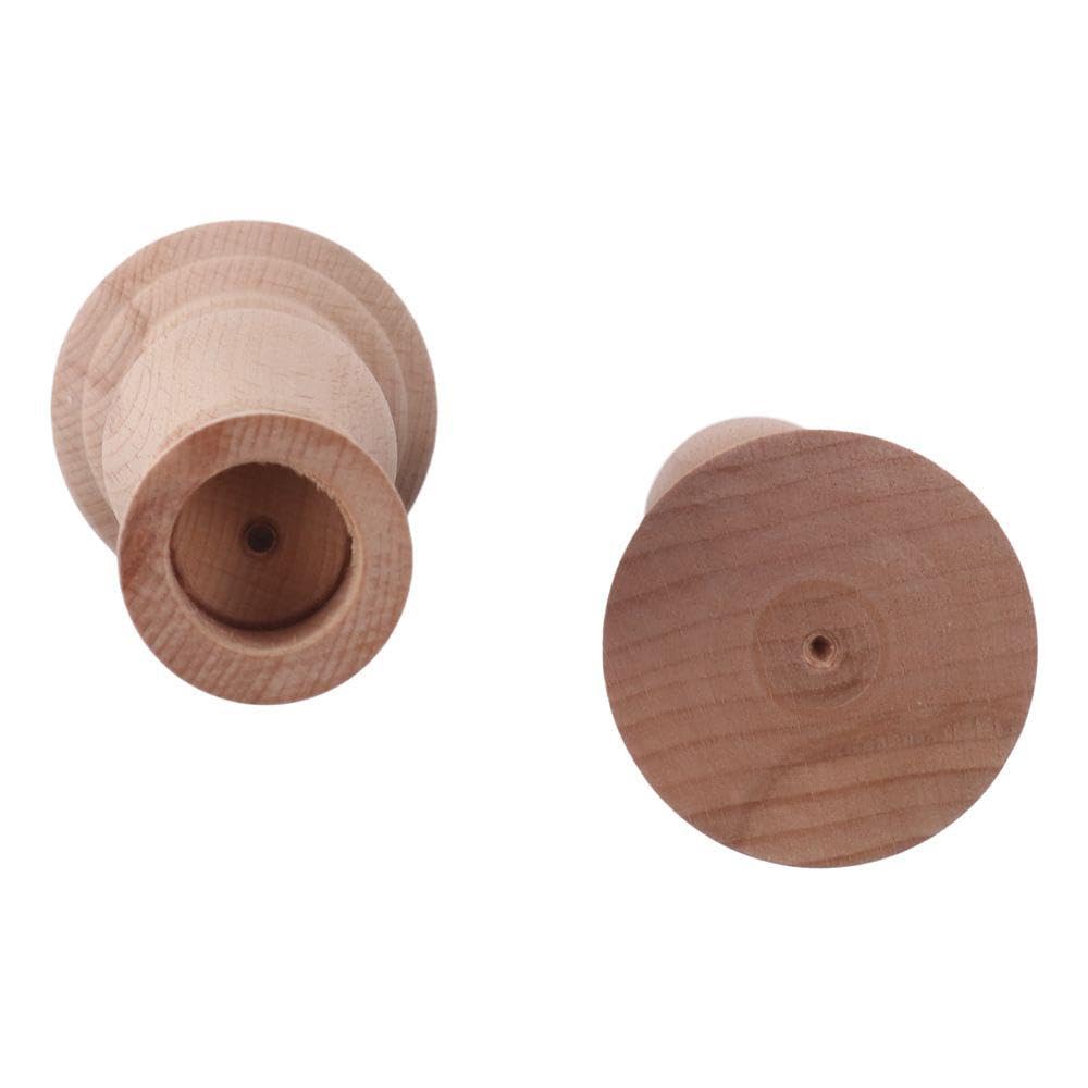 3 Pcs Wooden Candle Holders Wooden Farmhouse Candlesticks Unfinished Pillar Taper Candle Holders for DIY Spiral Taper Candle Home Decor