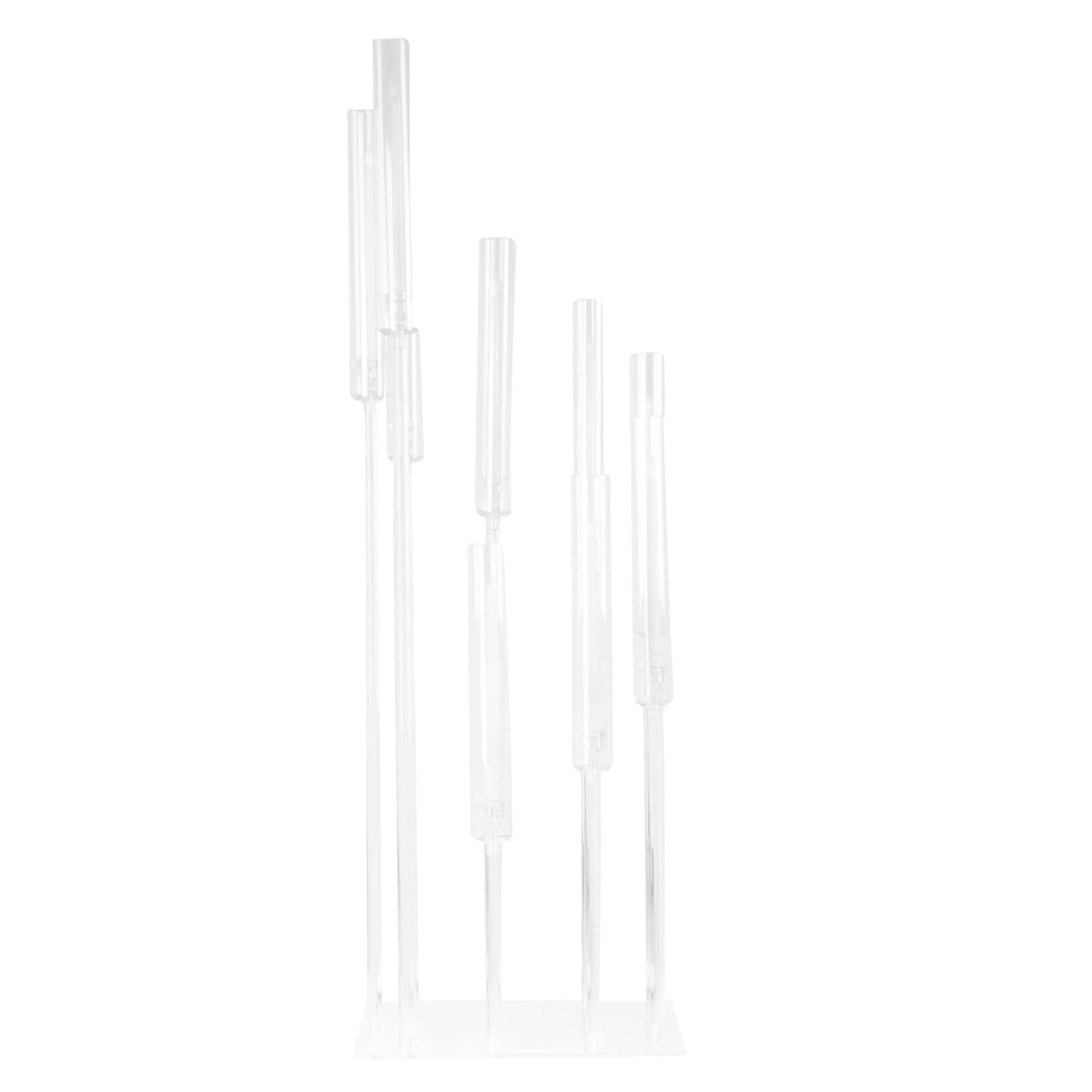 Efavormart 23" Tall Clear 3-Arm Crystal Round Glass Taper Candle Candelabra, Pillar Candle Holder Wedding Centerpiece