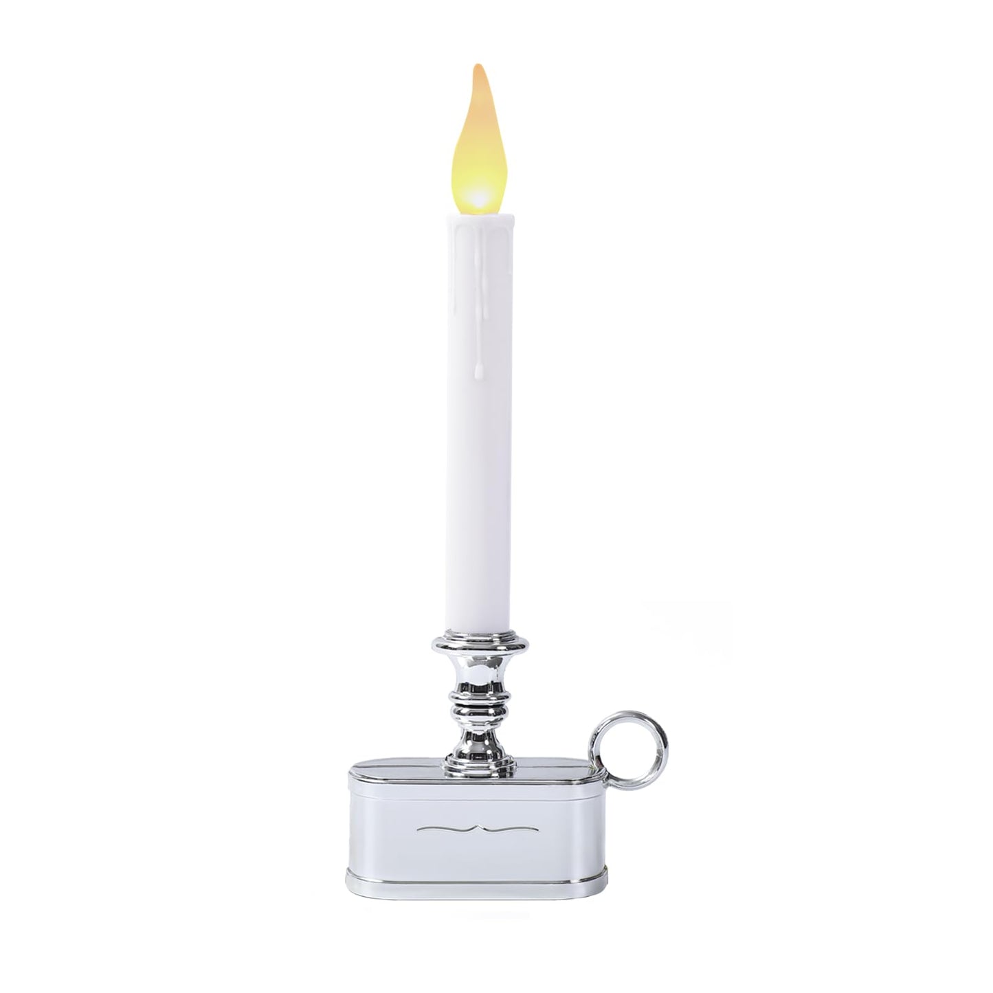 LitTerra Window Candles Battery Operated with Timer 8 Hours on and 16 Hours Off Led Warm White with Flicker Flame