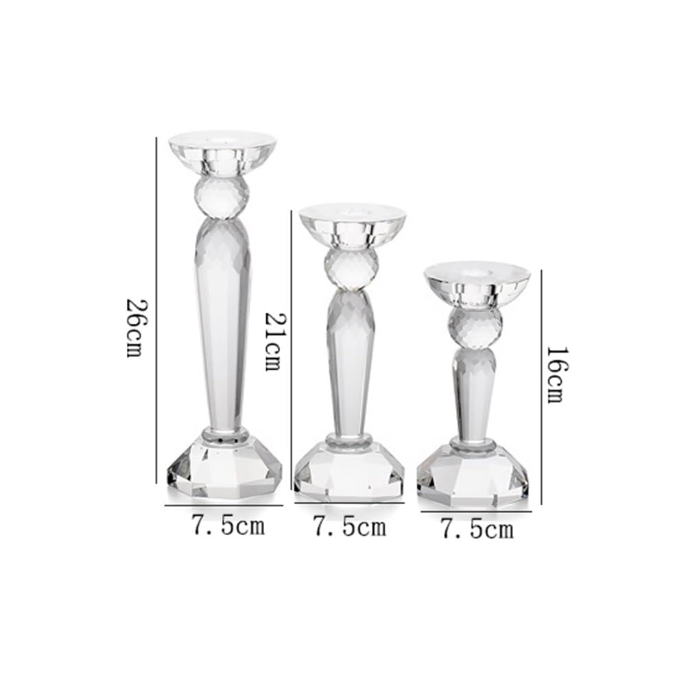 Candle Holders Creative Crystal Candle Holder, Elegant Candle Holder, Centerpiece for Weddings, Churches, Halloween, Dining and Home Decoration Decorative Candlestick(Small)